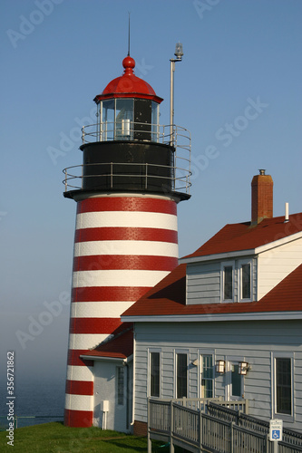West Quoddy Head Lighthouse in Lubec Maine photo