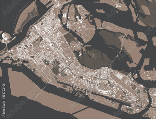 map of the city of Abu Dhabi, UAE