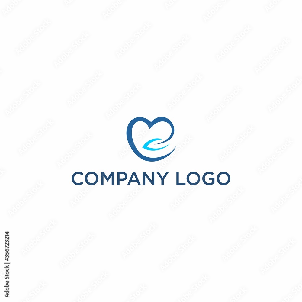 love logo with a combination of leaf logo templates