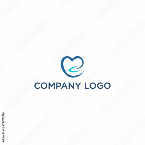 love logo with a combination of leaf logo templates