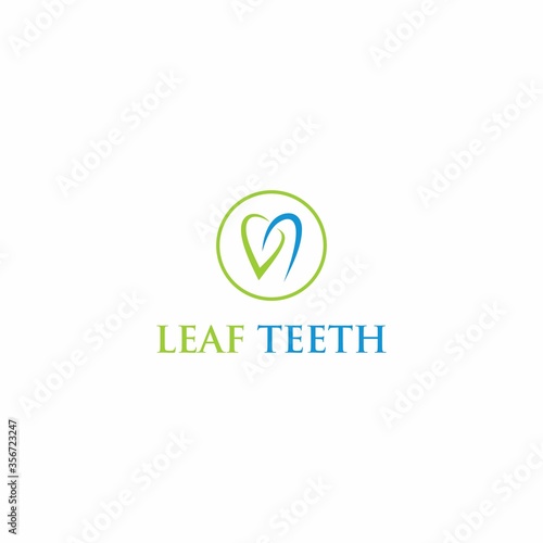 Tooth logo with leaf