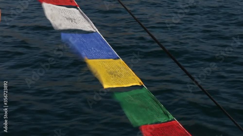 prayer flags on sea