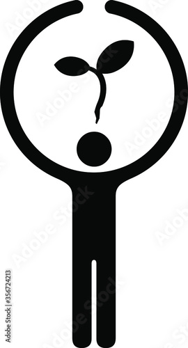 People icons embracing concept - supporting and protecting the environment.