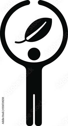 People icons embracing concept - supporting and protecting the environment.
