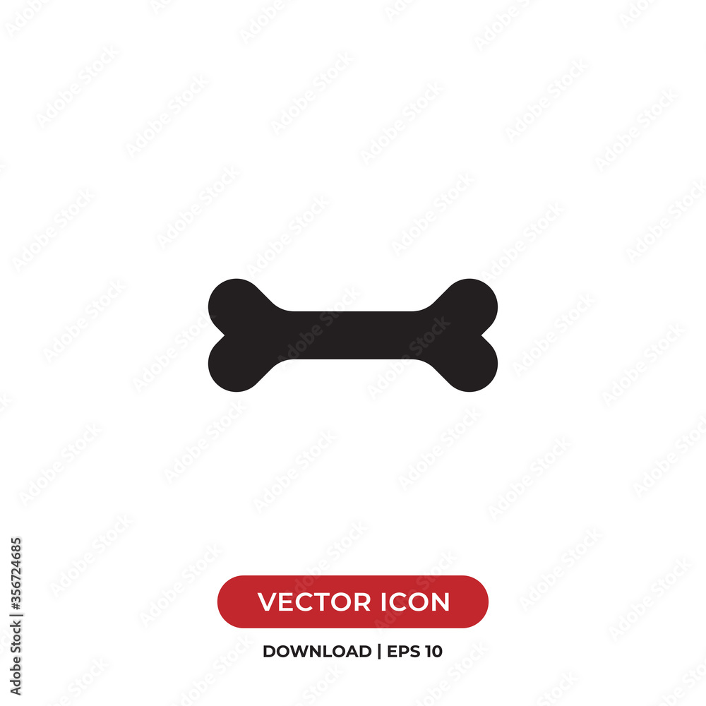Bone icon vector. Simple outline bone sign Bone icon vector. Simple outline bone sign