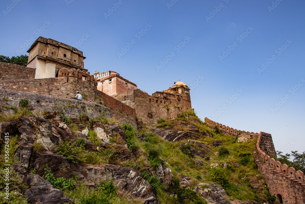 Fototapeta premium Kumbhalgarh fort is a Mewar fortress built on Aravalli Hills in 15th century by King Rana Kumbha at Rajsamand district ,near Udaipur. It is a World Heritage Site included in Hill Forts of Rajasthan.