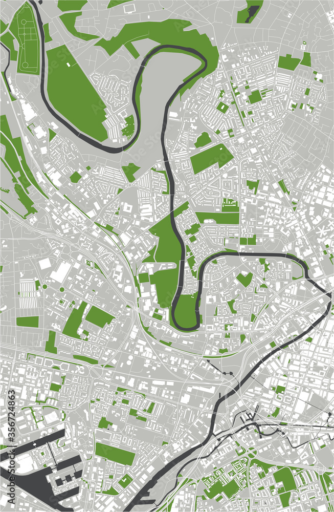 Obraz premium map of the city of Salford, England, England, UK