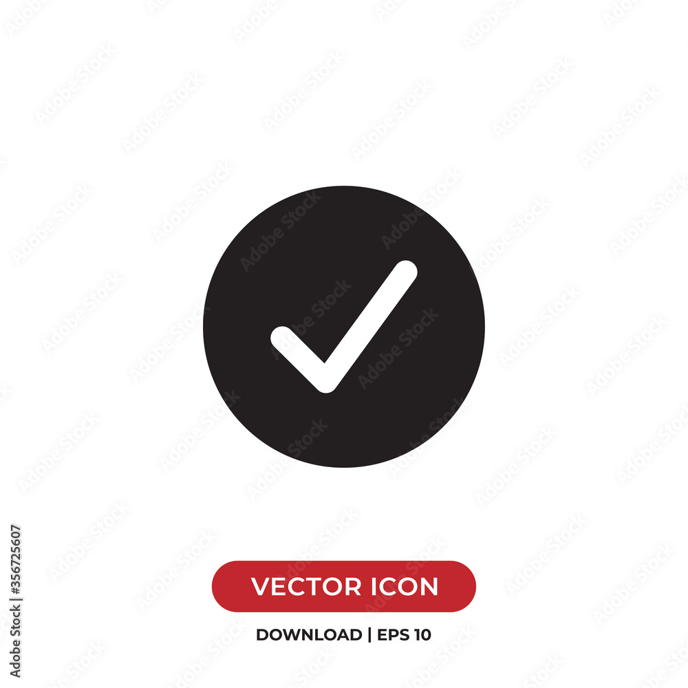 Check mark icon vector. Tick sign Check mark icon vector. Tick sign