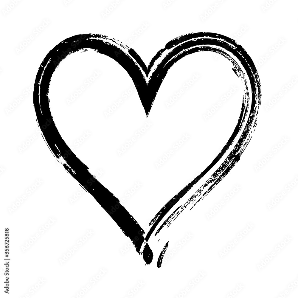 Hand drawn Heart vector illustration - calligraphy Hand drawn Heart vector illustration - calligraphy
