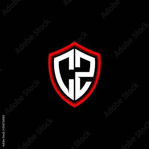 CZ initials shield logo monogram designs modern templates.