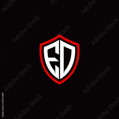ED initials shield logo monogram designs modern templates.