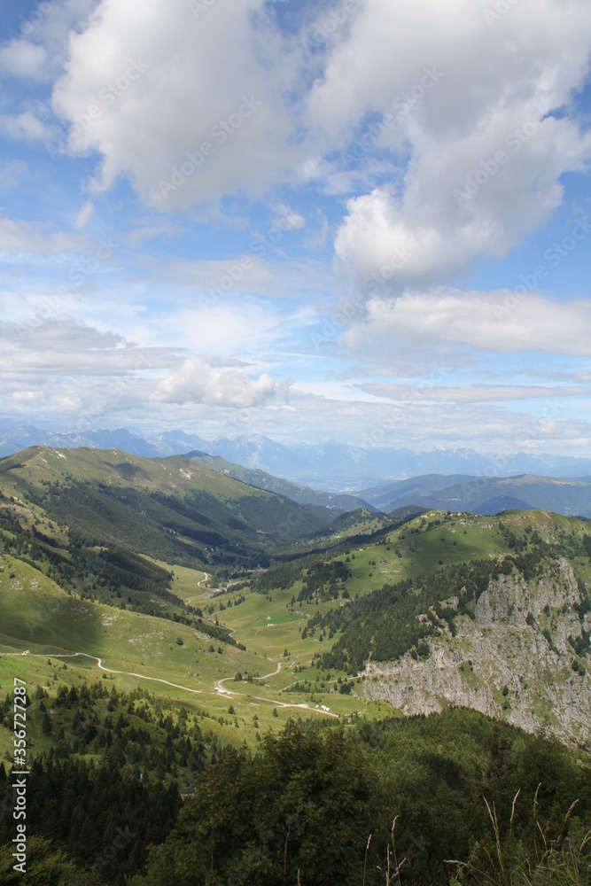 Fototapeta premium vieskyin the mountains, Italy, Monte Grappa from the mountains, 
