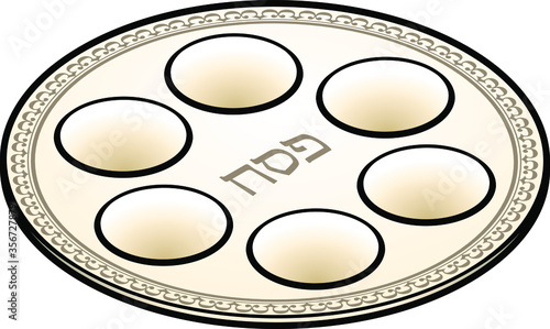 A cream / pale yellow Passover seder plate.