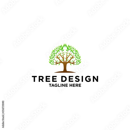 lush tree design logo template