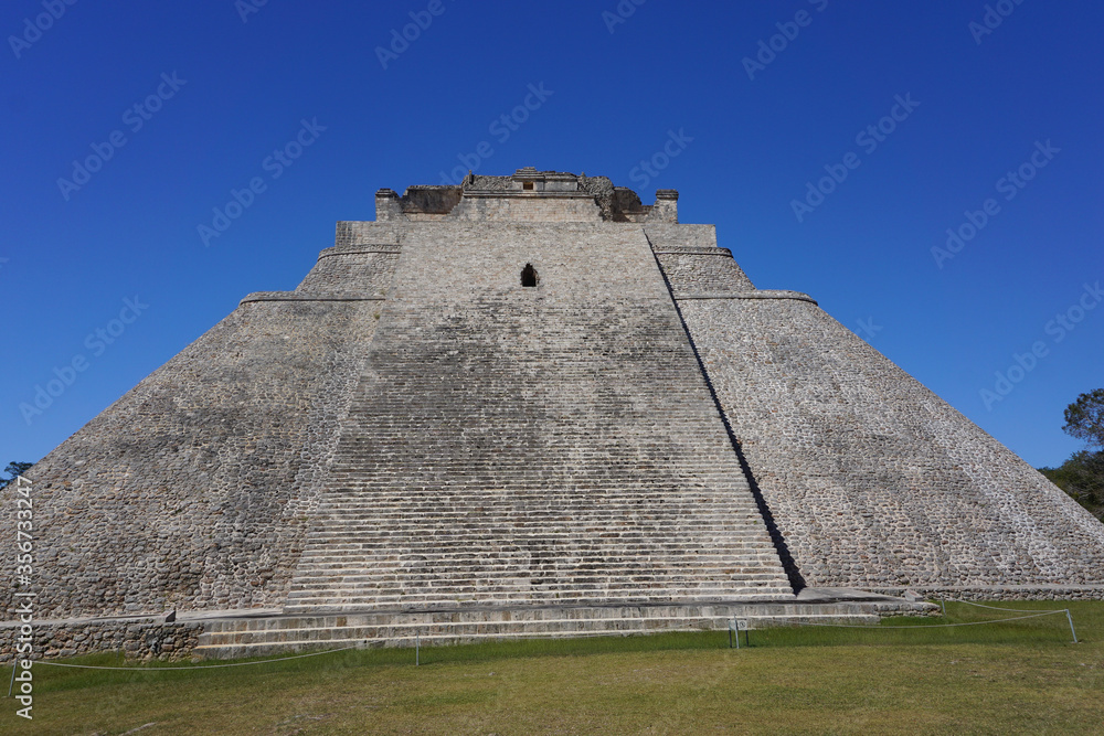 Uxmal, Mexico: The Mayan Pyramid of the Magician, also known as The Pyramid of the Dwarf, 600-900 A.D.