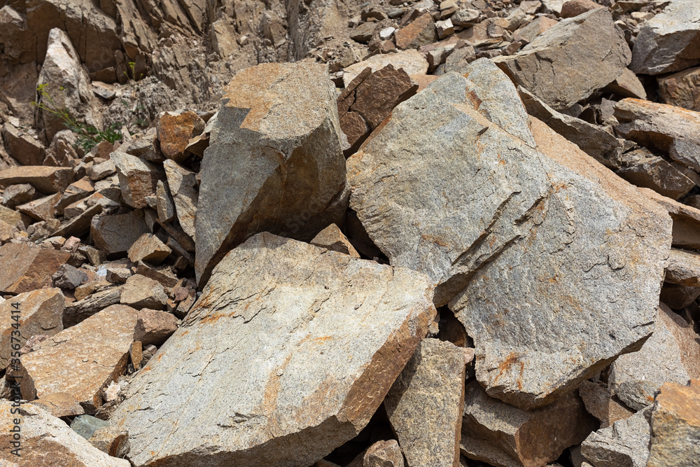 Fototapeta premium a fragment of gray-brown rock, close-up for background or texture.