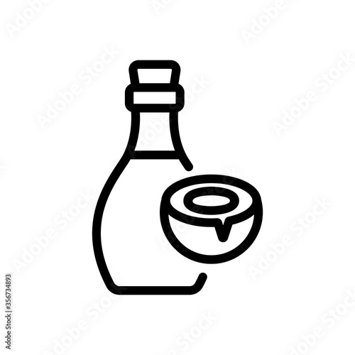 coconut elixir bottle icon vector. coconut elixir bottle sign. isolated contour symbol illustration