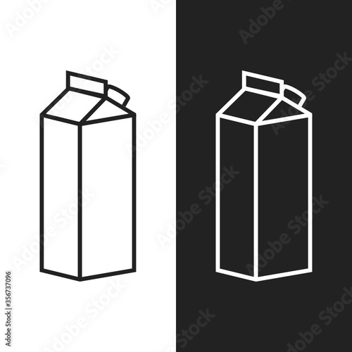 Milk Carton Vector, Dairy Packaging Outline, Container Box, Beverage Container Carton Vector Illustration Background