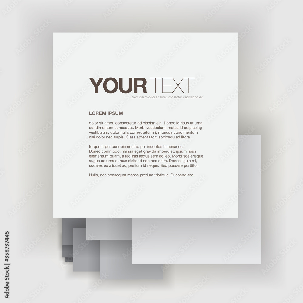 Fototapeta premium Minimal black and white text box design with shadows Eps 10 stock vector illustration 