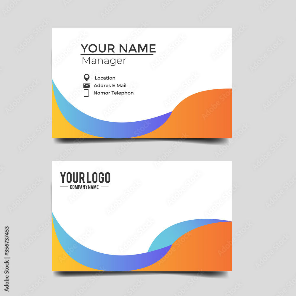 Fototapeta premium Vector Modern Creative and Clean Business Card Template.Stationery Design.Modern minimalist business card template. Corporate Business Card Design vector simple style. Branding, stationary.vector eps