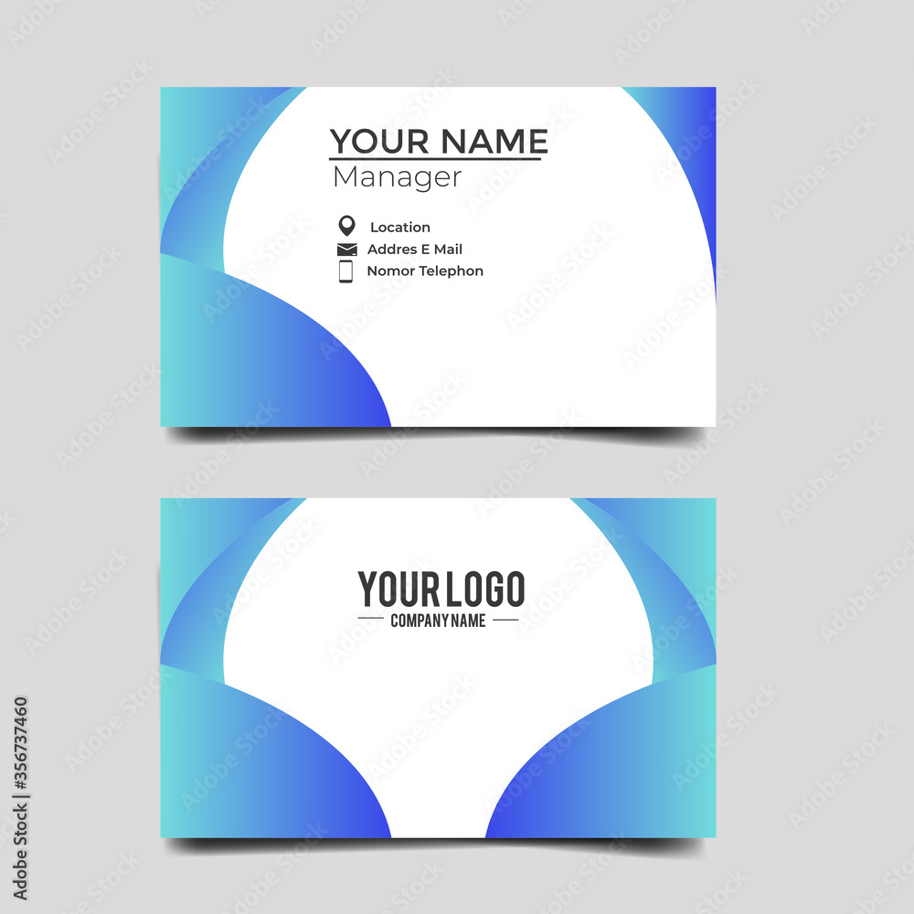 Fototapeta premium Vector Modern Creative and Clean Business Card Template.Stationery Design.Modern minimalist business card template. Corporate Business Card Design vector simple style. Branding, stationary.vector eps 