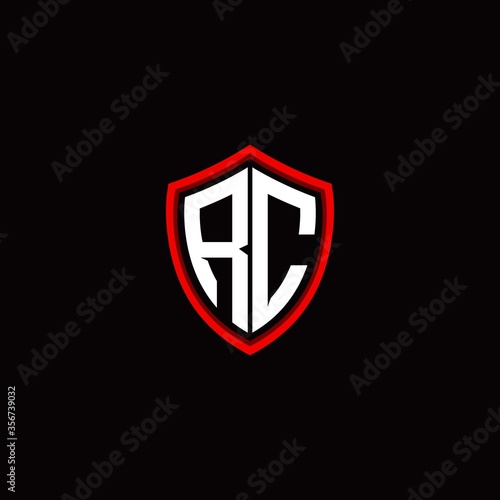 RC initials shield logo monogram designs modern templates.