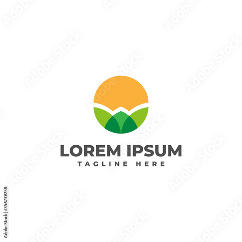 Agricultural Fields Logo Vector Icon Illustration