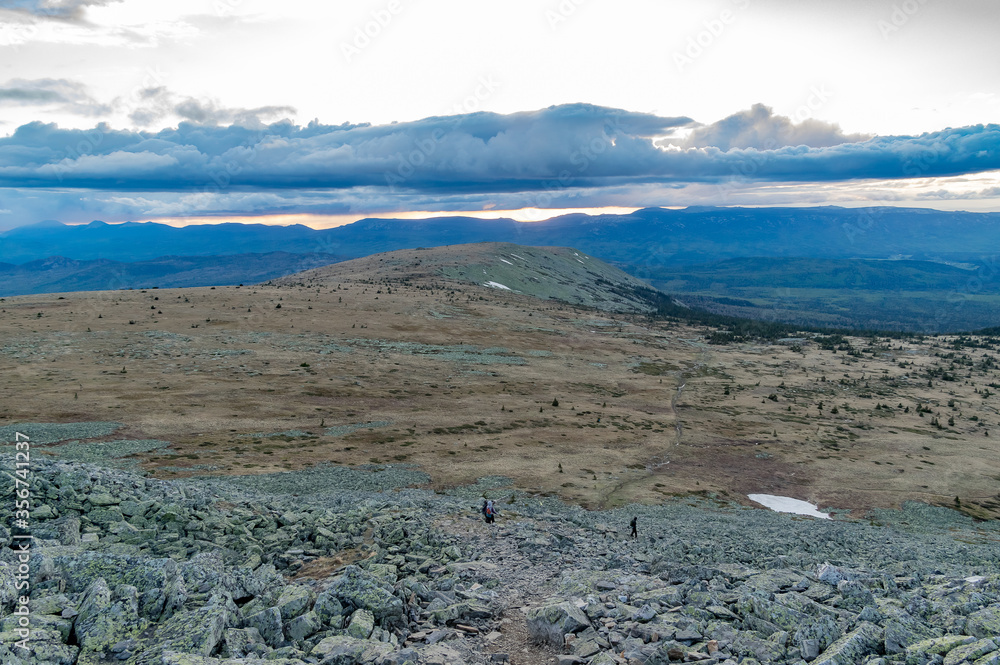 summer Hiking in the mountains of the southern Urals. mount Iremel summer Hiking in the mountains of the southern Urals. mount Iremel