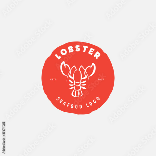 Lobster logo vector design, seafood restaurant logo