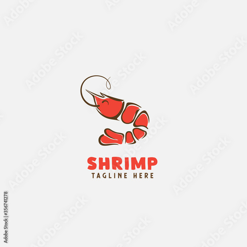Shrimp, prawn logo vector design, seafood restaurant logo