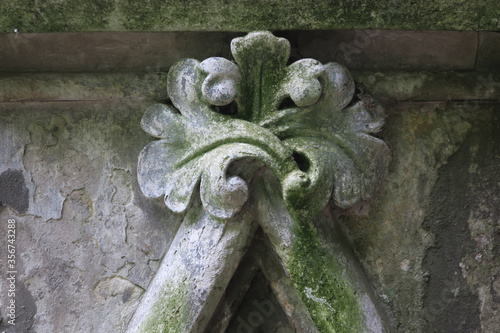 ornament with floral pattern on a graveyard in london