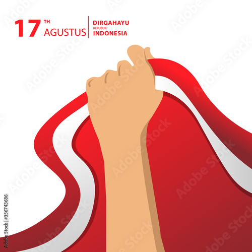 Happy indonesia independence day design banner template social media