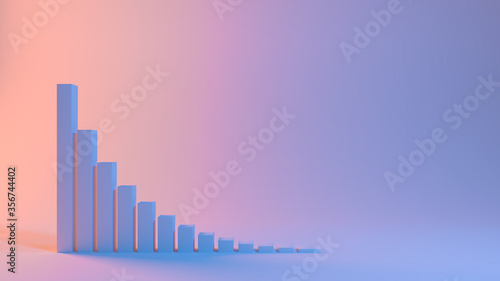 Big graph of progress rate and analysis of global at forex strategy modern calculation for a company statistic. grow your investment structure with marketing measure report chart blue 3d illustration