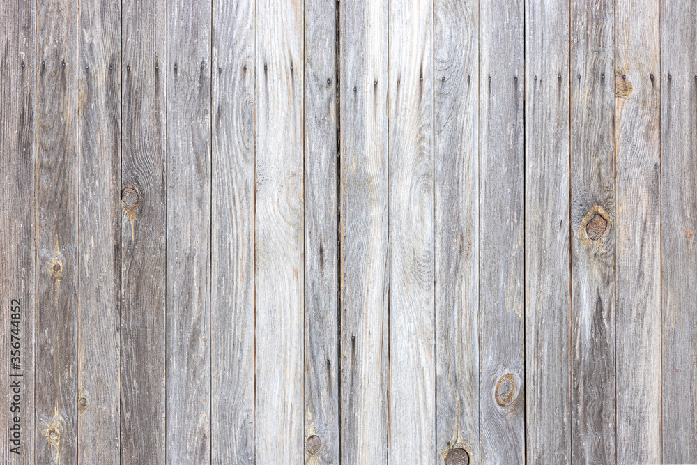 Fototapeta premium Grey wooden fence texture. Background, banner