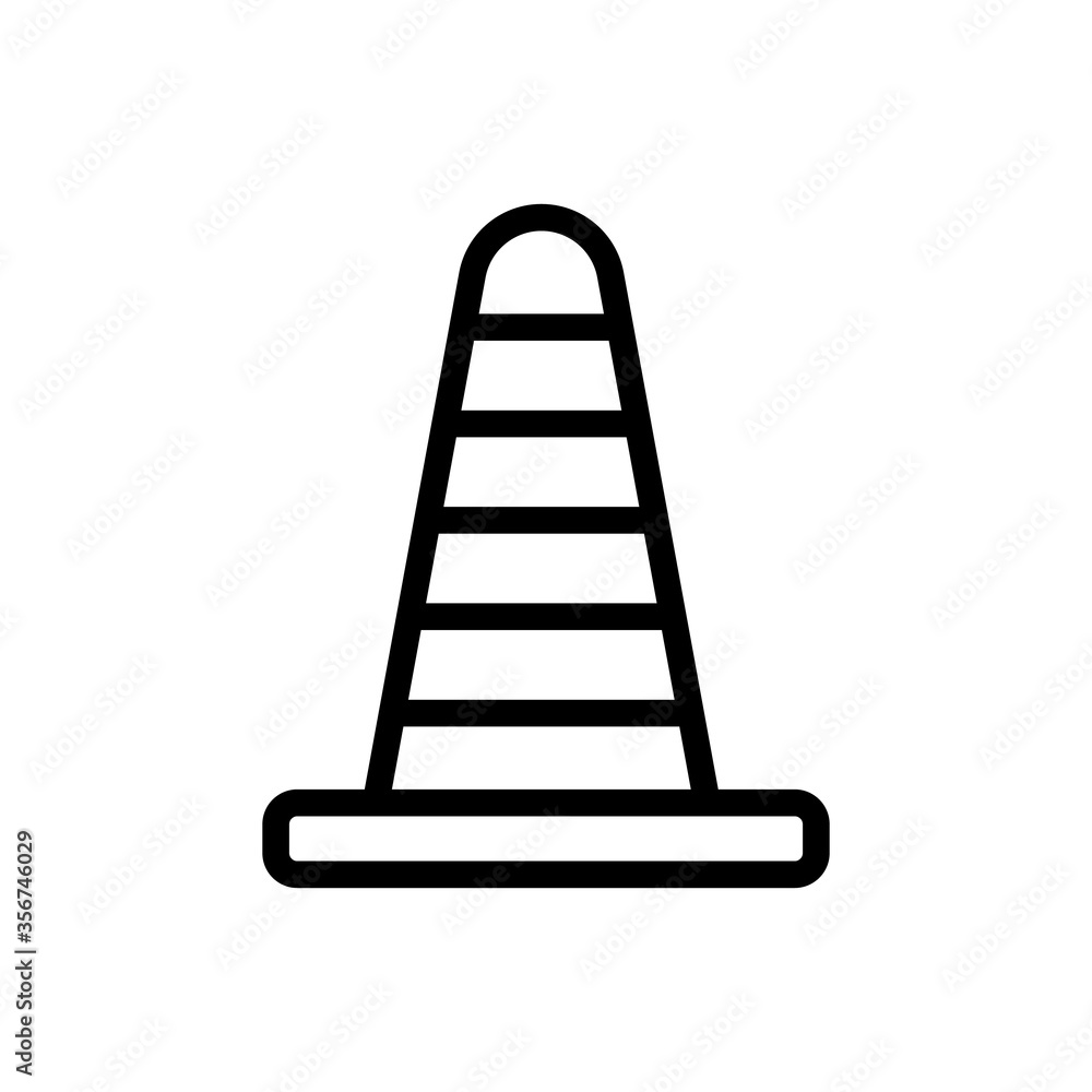 cone car accessory icon vector. cone car accessory sign. isolated contour symbol illustration cone car accessory icon vector. cone car accessory sign. isolated contour symbol illustration