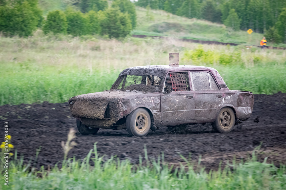 autocross on trucks and cars in summer, dirt, heat, dust autocross on trucks and cars in summer, dirt, heat, dust