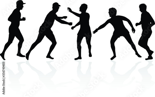Group of people. Black silhouettes.
Conceptual illustration.