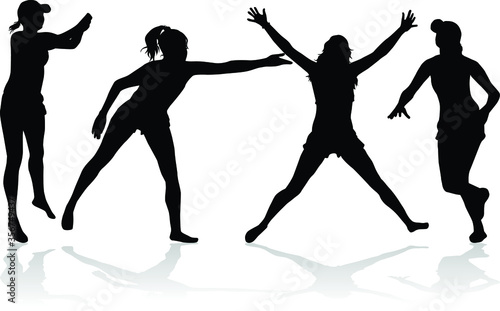 Group of people. Black silhouettes. Conceptual illustration.