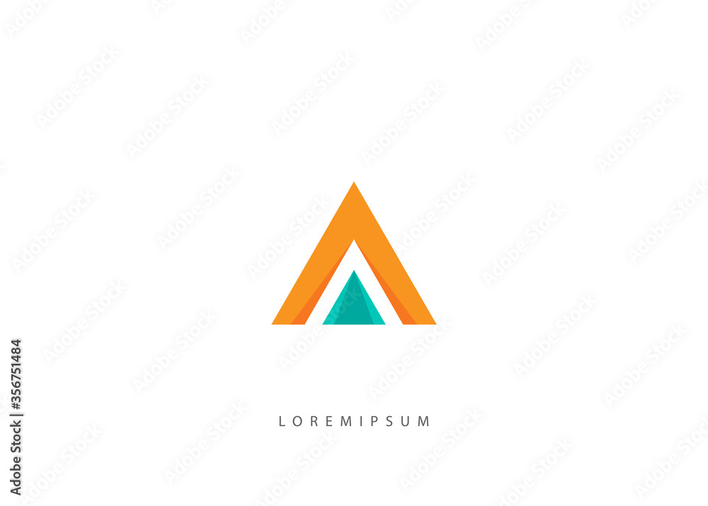 letter A logo template, uppercase. Initial icon A, and triangle icon simple vector letter A logo template, uppercase. Initial icon A, and triangle icon simple vector
