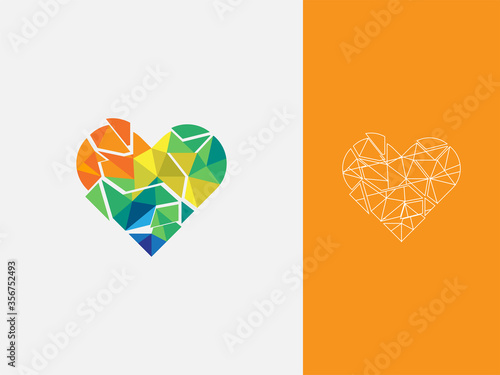 crystal heartbroken concept logo design