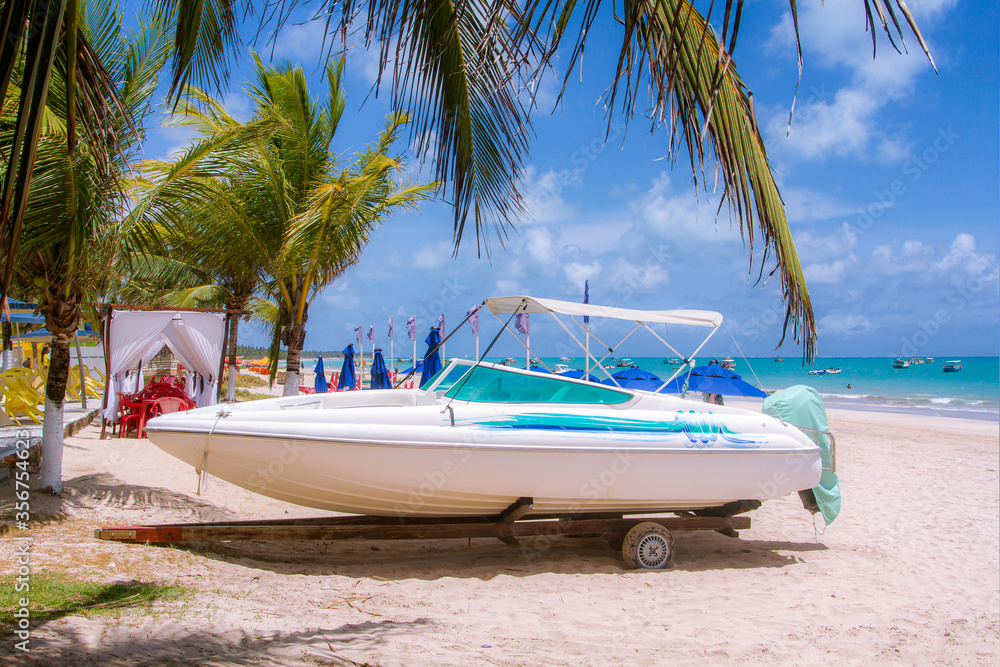 Motor Boat in Maragogi Beach, Alagoas, Brazil