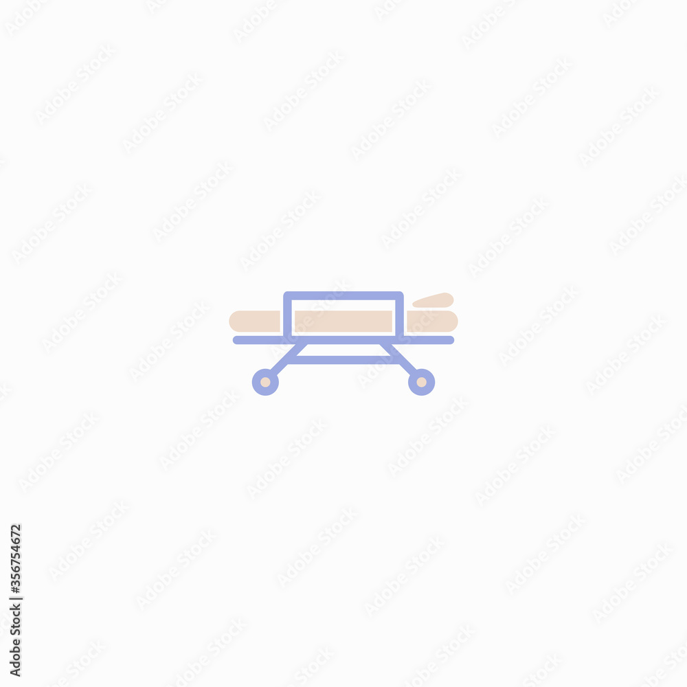 stretcher bed icon flat vector logo design trendy