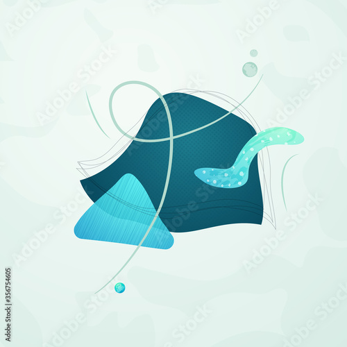 Creative minimalist hand drawn abstract illustration. Modern abstract shapes in contemporary style for social banner background, stories post, postcard, flyer or brochure design.