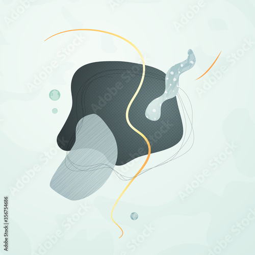 Creative minimalist hand drawn abstract illustration. Modern abstract shapes in contemporary style for social banner background, stories post, postcard, flyer or brochure design.