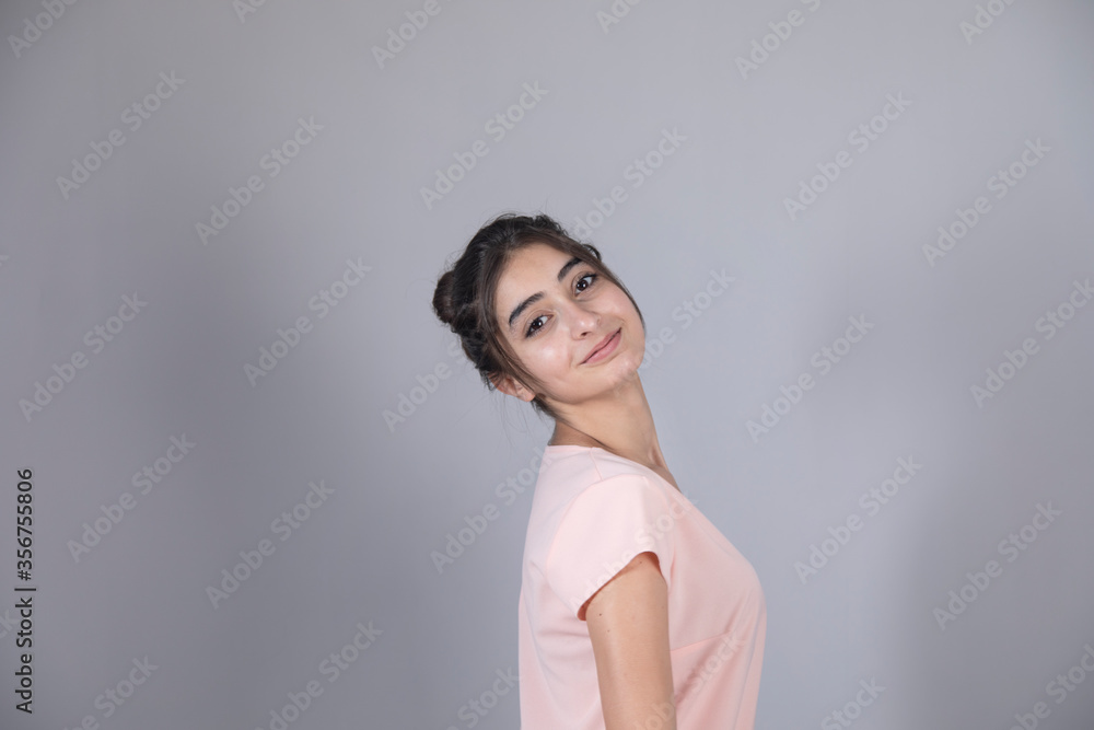happy woman in studio happy woman in studio