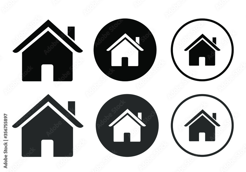 home icon collection in white background