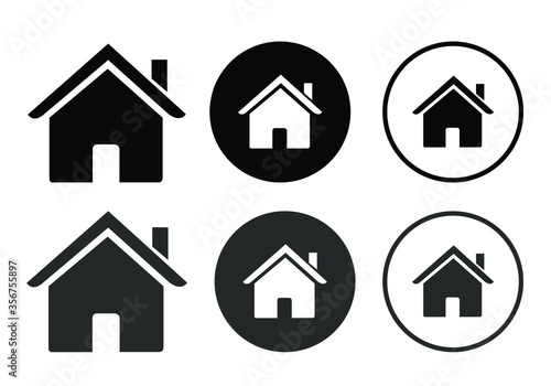 home icon collection in white background © prabath