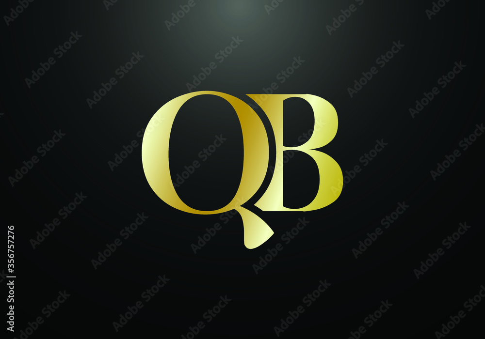 Initial Monogram Letter Q B Logo Design Vector Template. Q B Letter Logo Design