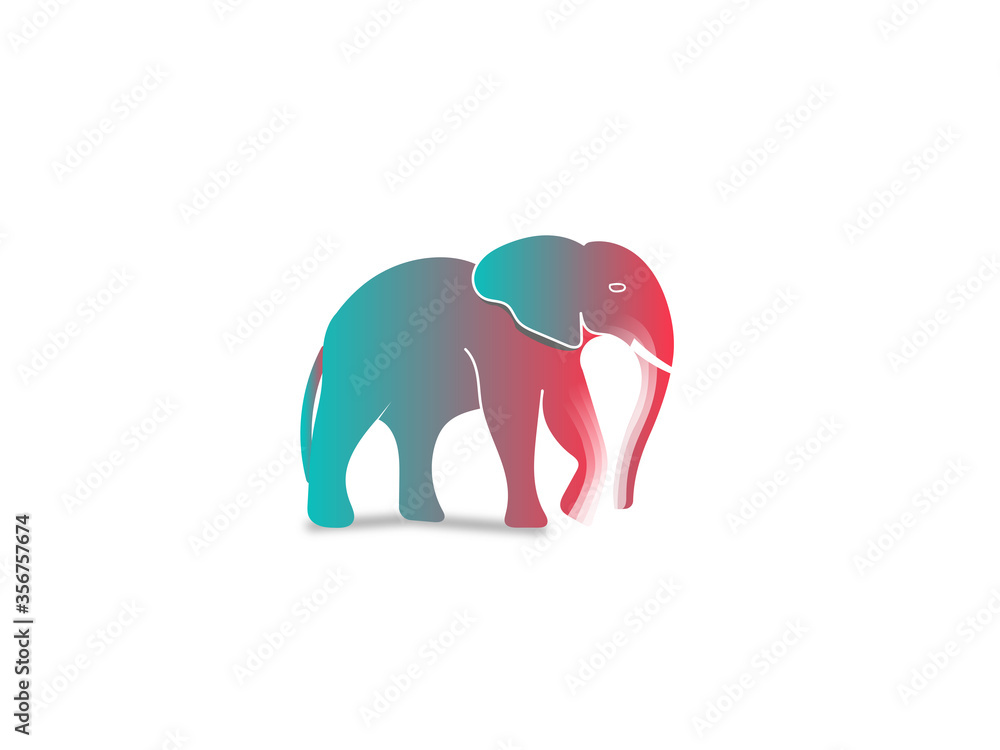 Obraz premium colorful elephant vector illustration logo design