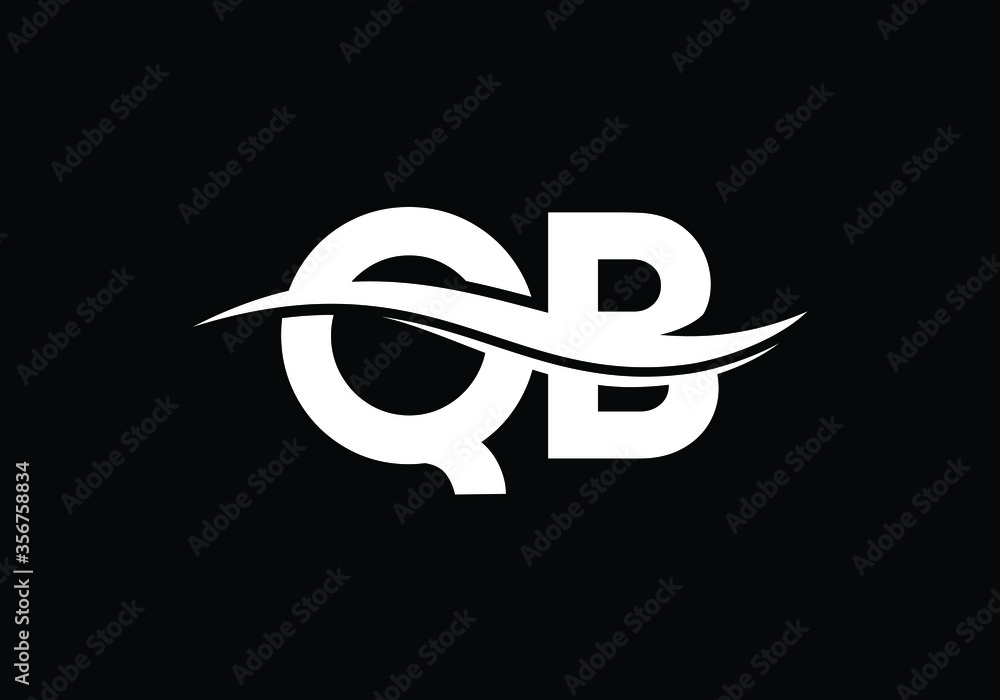 Initial Monogram Letter Q B Logo Design Vector Template. Q B Letter Logo Design